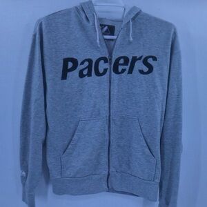 Gray Pacers Zip-Up Hoodie